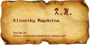 Klinszky Magdolna névjegykártya